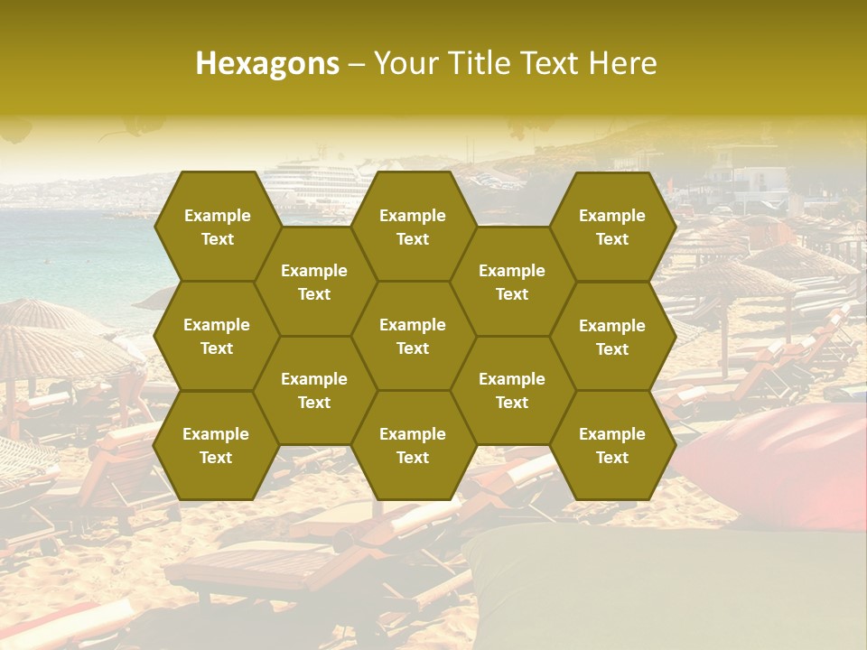 A Bunch Of Umbrellas That Are On A Beach PowerPoint Template