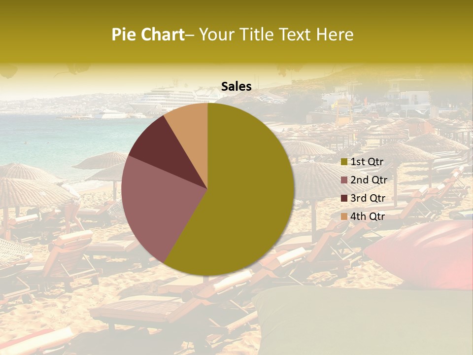 A Bunch Of Umbrellas That Are On A Beach PowerPoint Template