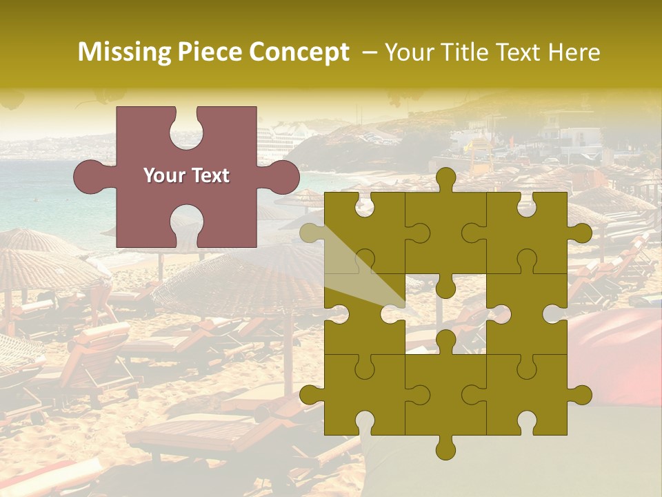 A Bunch Of Umbrellas That Are On A Beach PowerPoint Template