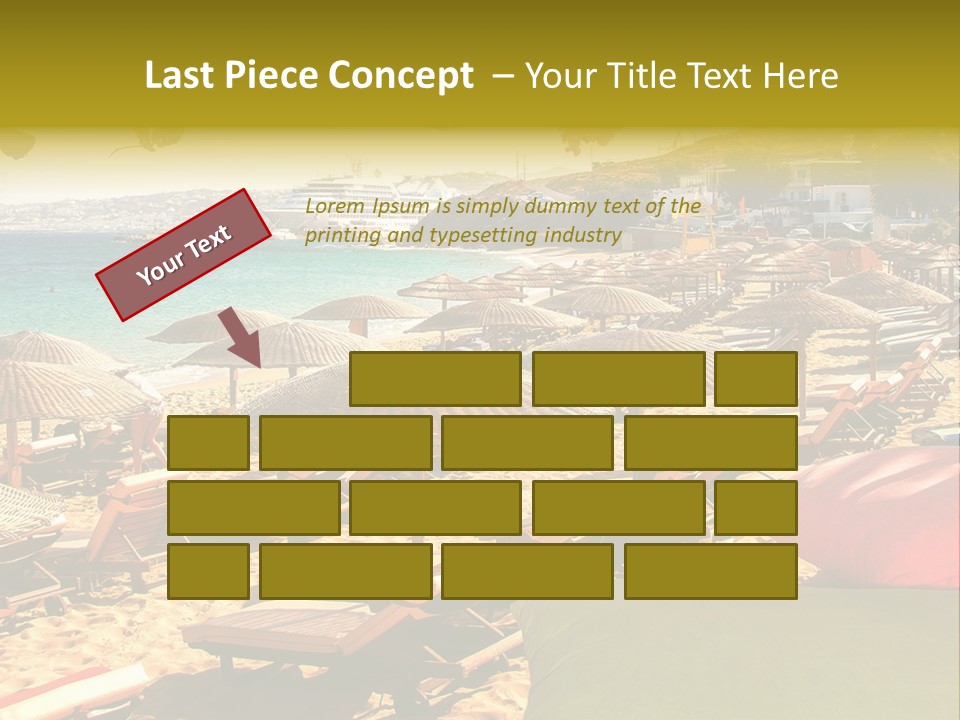 A Bunch Of Umbrellas That Are On A Beach PowerPoint Template