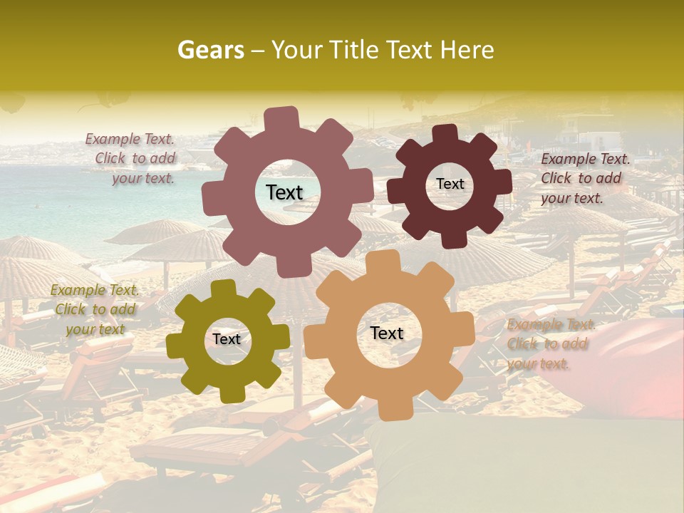 A Bunch Of Umbrellas That Are On A Beach PowerPoint Template