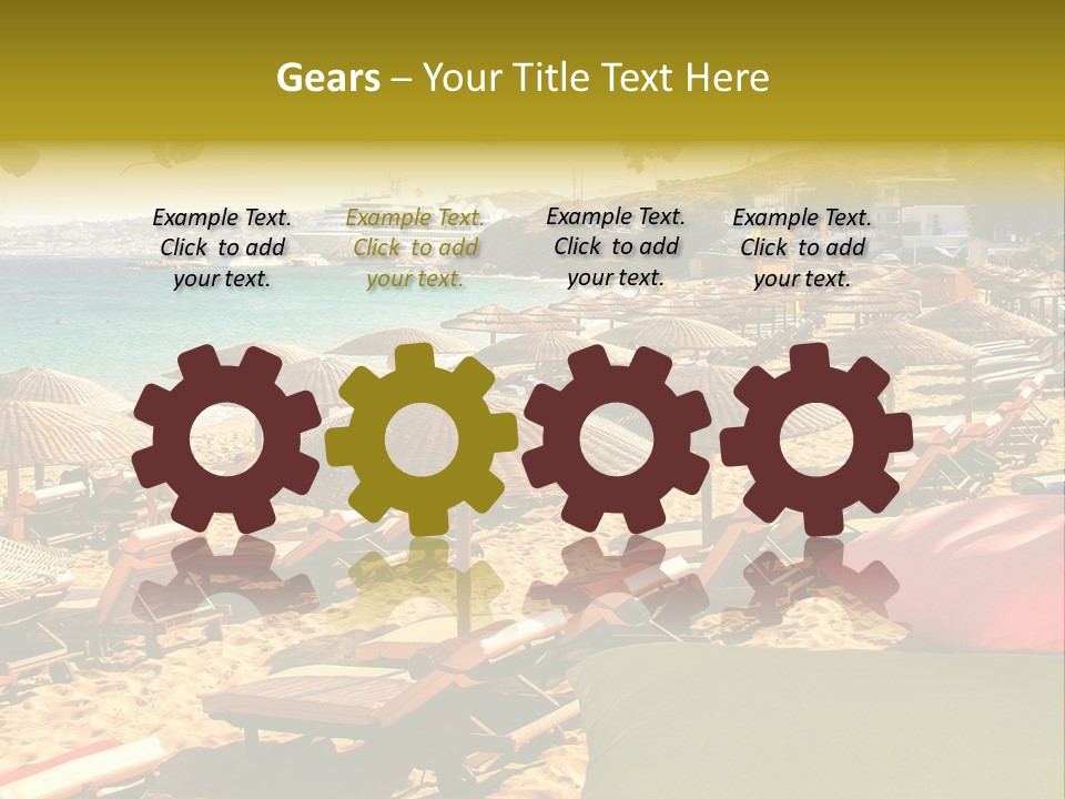 A Bunch Of Umbrellas That Are On A Beach PowerPoint Template