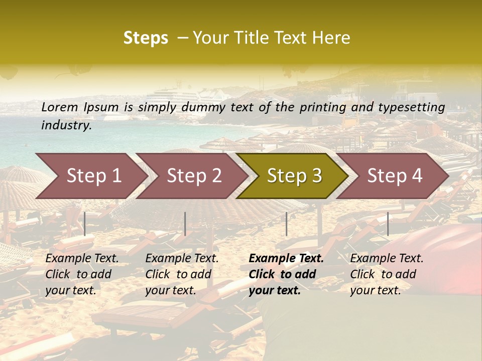 A Bunch Of Umbrellas That Are On A Beach PowerPoint Template