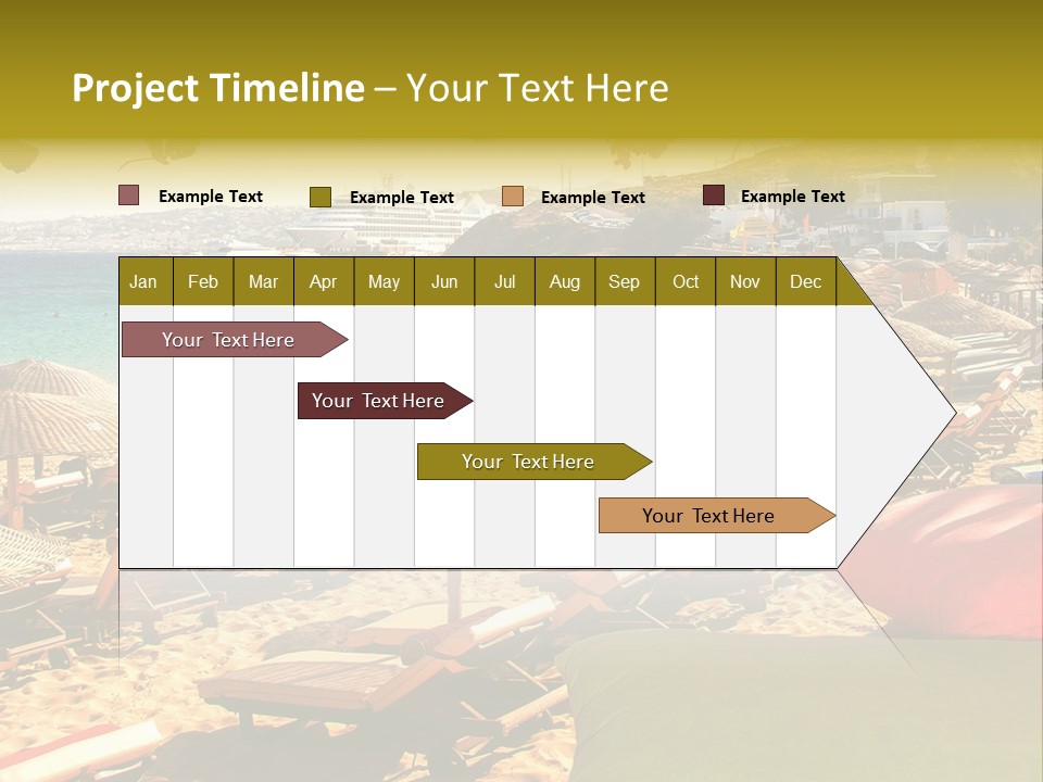 A Bunch Of Umbrellas That Are On A Beach PowerPoint Template