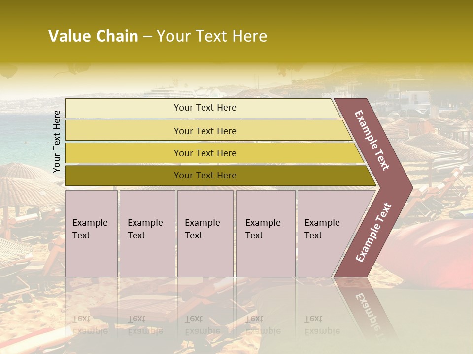 A Bunch Of Umbrellas That Are On A Beach PowerPoint Template