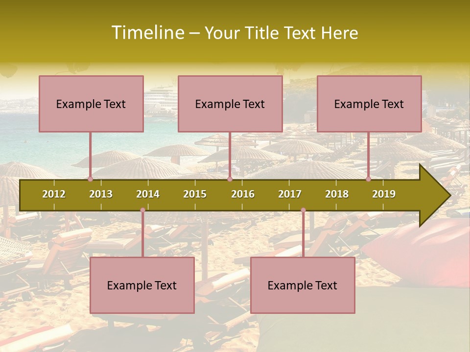 A Bunch Of Umbrellas That Are On A Beach PowerPoint Template