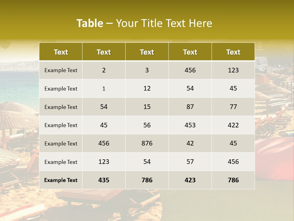 A Bunch Of Umbrellas That Are On A Beach PowerPoint Template