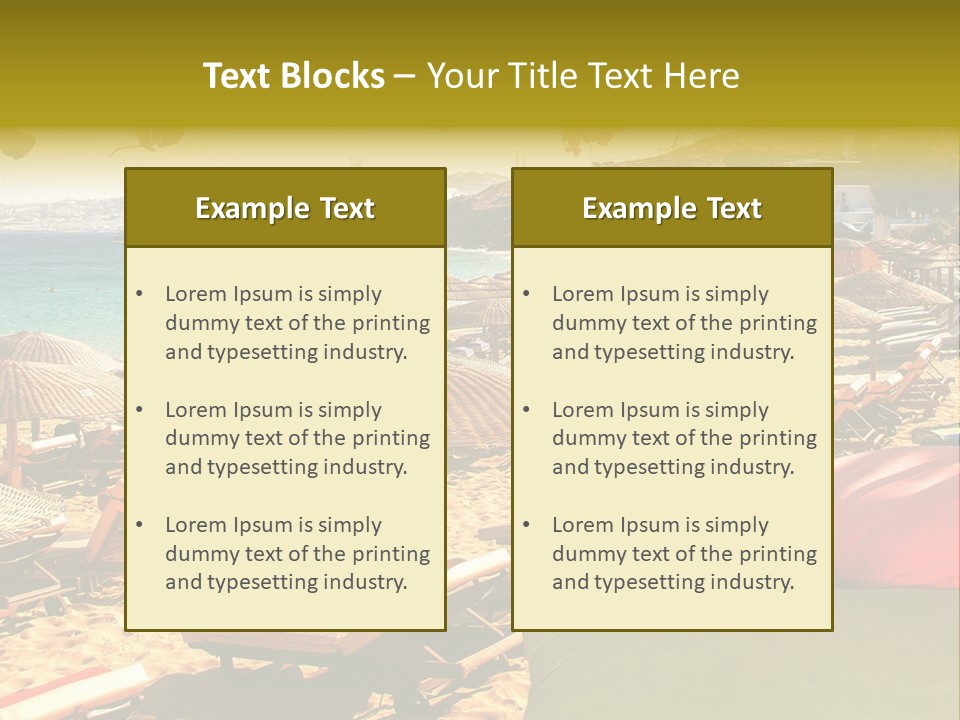 A Bunch Of Umbrellas That Are On A Beach PowerPoint Template