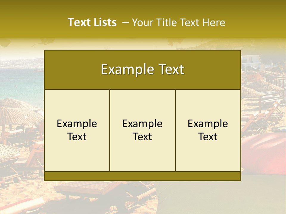 A Bunch Of Umbrellas That Are On A Beach PowerPoint Template