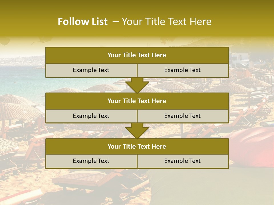 A Bunch Of Umbrellas That Are On A Beach PowerPoint Template