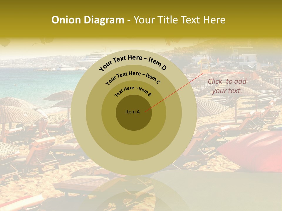 A Bunch Of Umbrellas That Are On A Beach PowerPoint Template