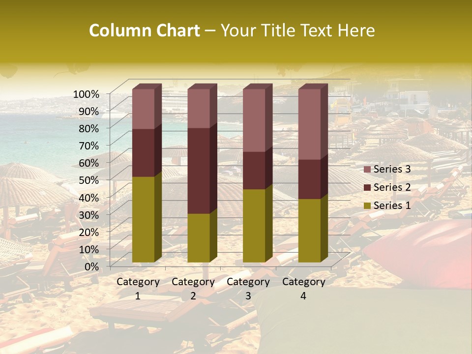 A Bunch Of Umbrellas That Are On A Beach PowerPoint Template