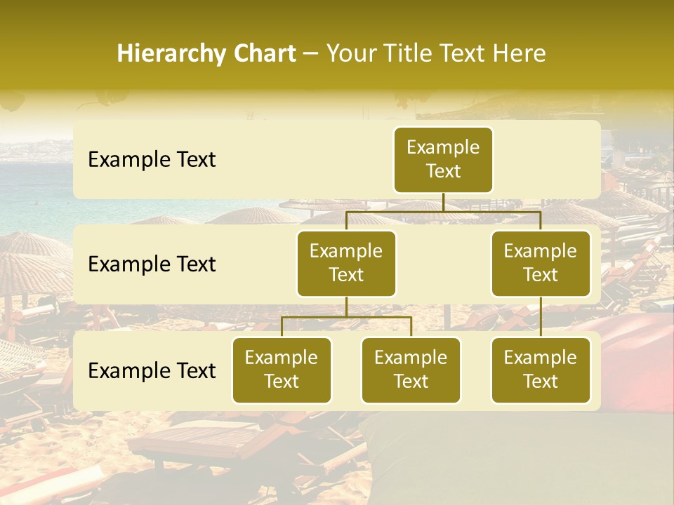 A Bunch Of Umbrellas That Are On A Beach PowerPoint Template