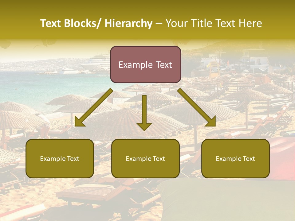 A Bunch Of Umbrellas That Are On A Beach PowerPoint Template