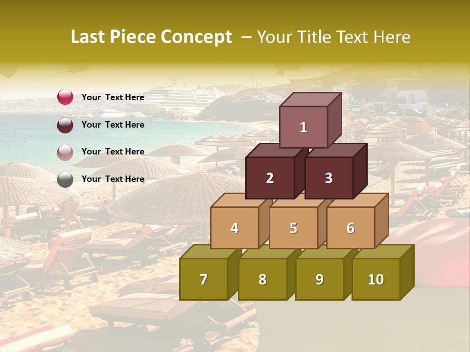 A Bunch Of Umbrellas That Are On A Beach PowerPoint Template