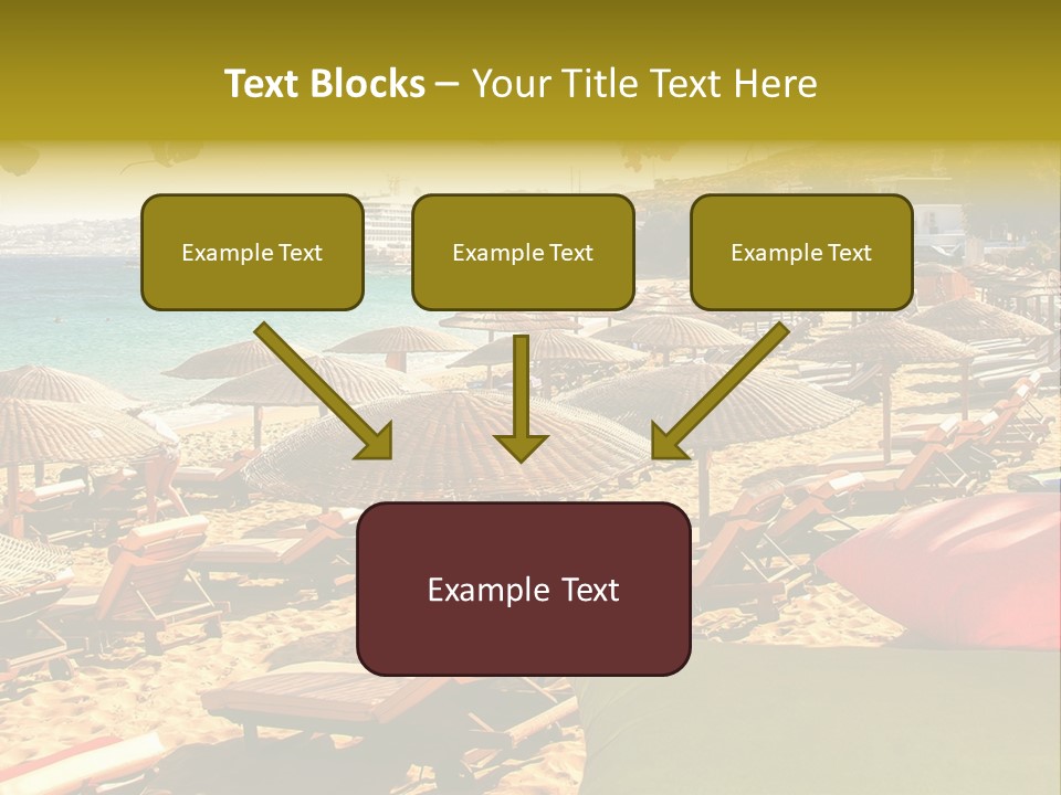 A Bunch Of Umbrellas That Are On A Beach PowerPoint Template