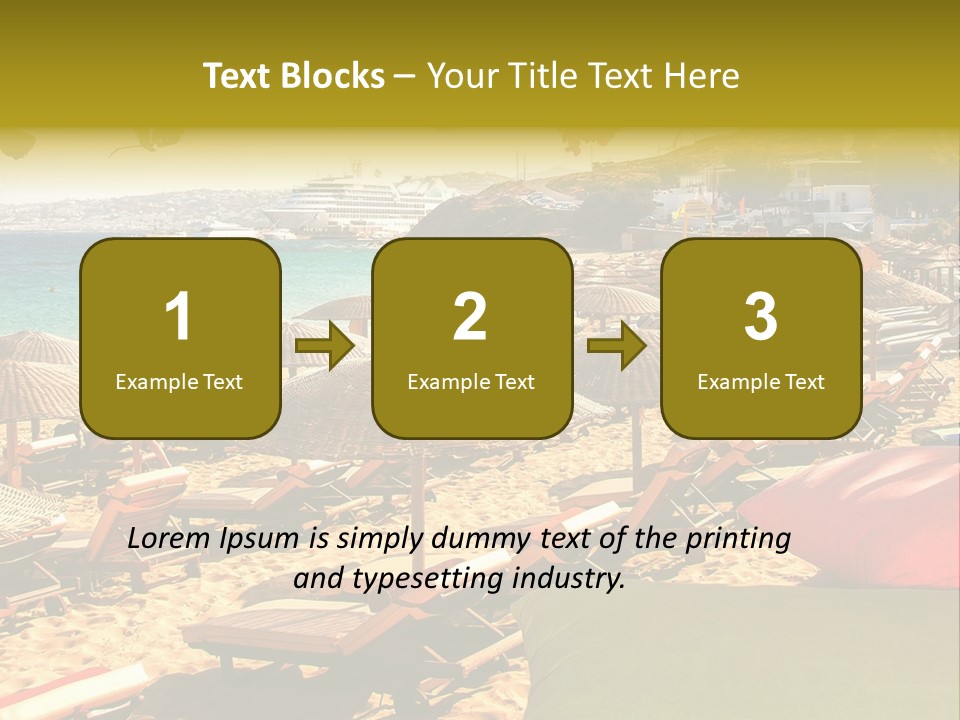 A Bunch Of Umbrellas That Are On A Beach PowerPoint Template