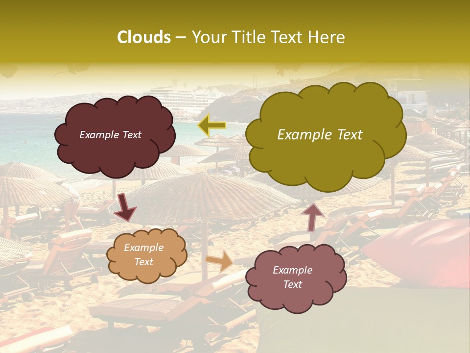 A Bunch Of Umbrellas That Are On A Beach PowerPoint Template