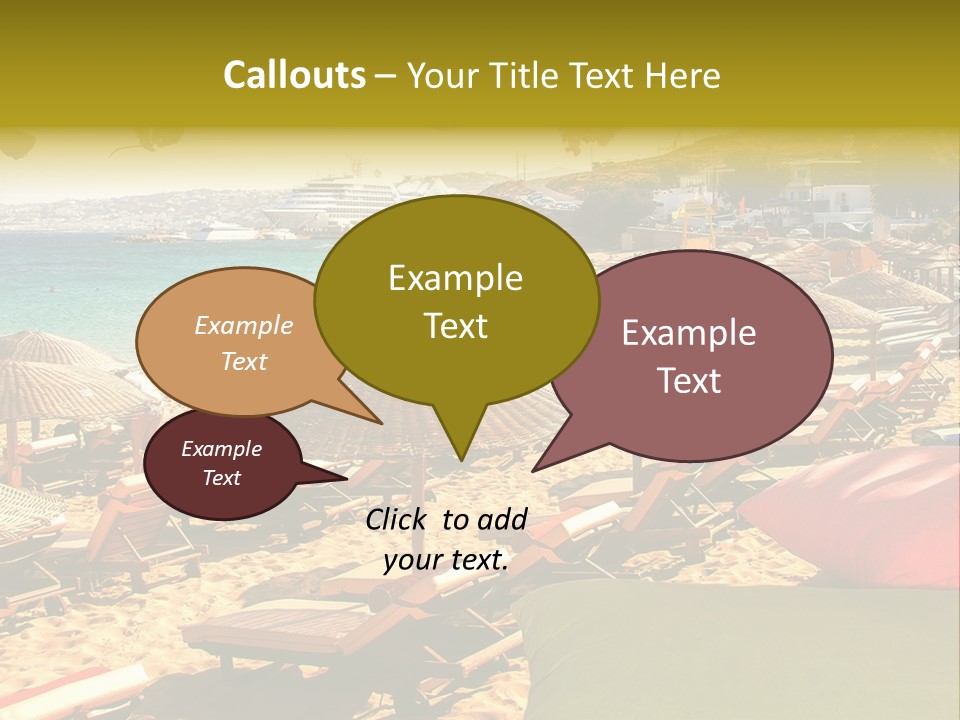 A Bunch Of Umbrellas That Are On A Beach PowerPoint Template