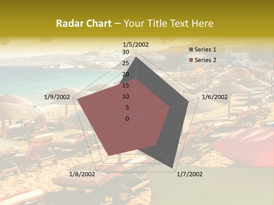 A Bunch Of Umbrellas That Are On A Beach PowerPoint Template