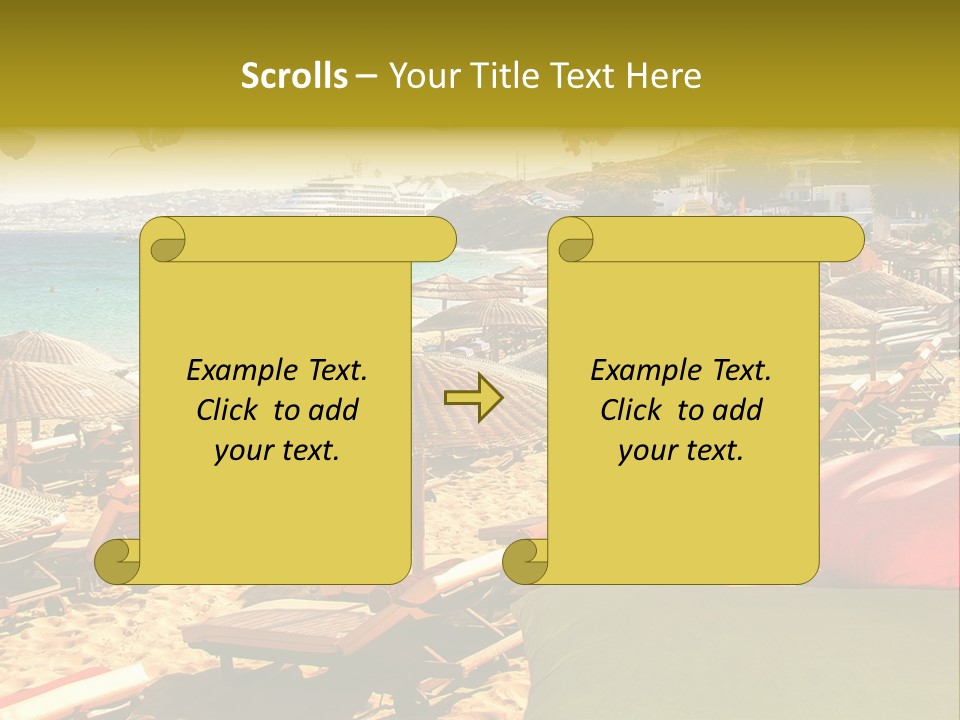 A Bunch Of Umbrellas That Are On A Beach PowerPoint Template