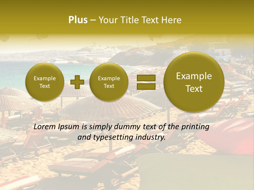 A Bunch Of Umbrellas That Are On A Beach PowerPoint Template