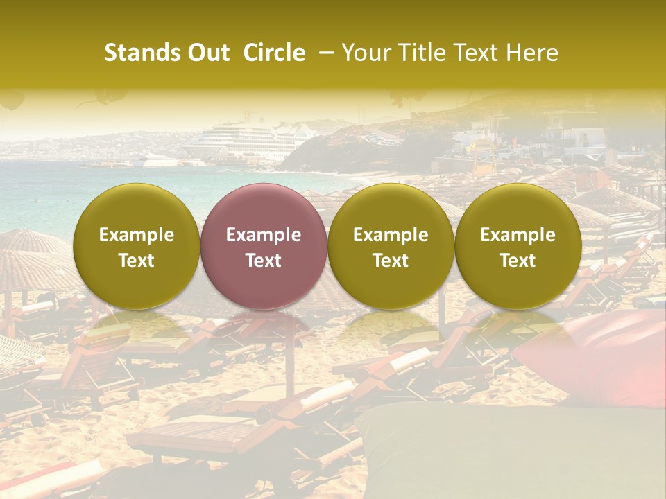 A Bunch Of Umbrellas That Are On A Beach PowerPoint Template