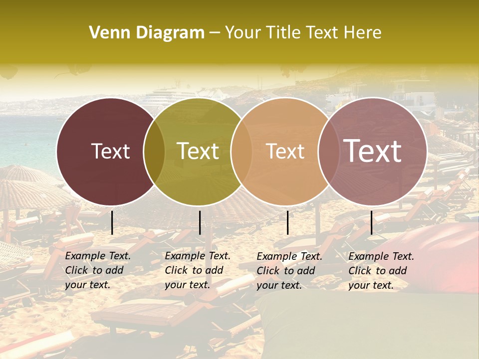 A Bunch Of Umbrellas That Are On A Beach PowerPoint Template