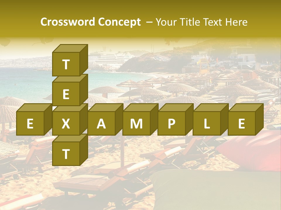 A Bunch Of Umbrellas That Are On A Beach PowerPoint Template