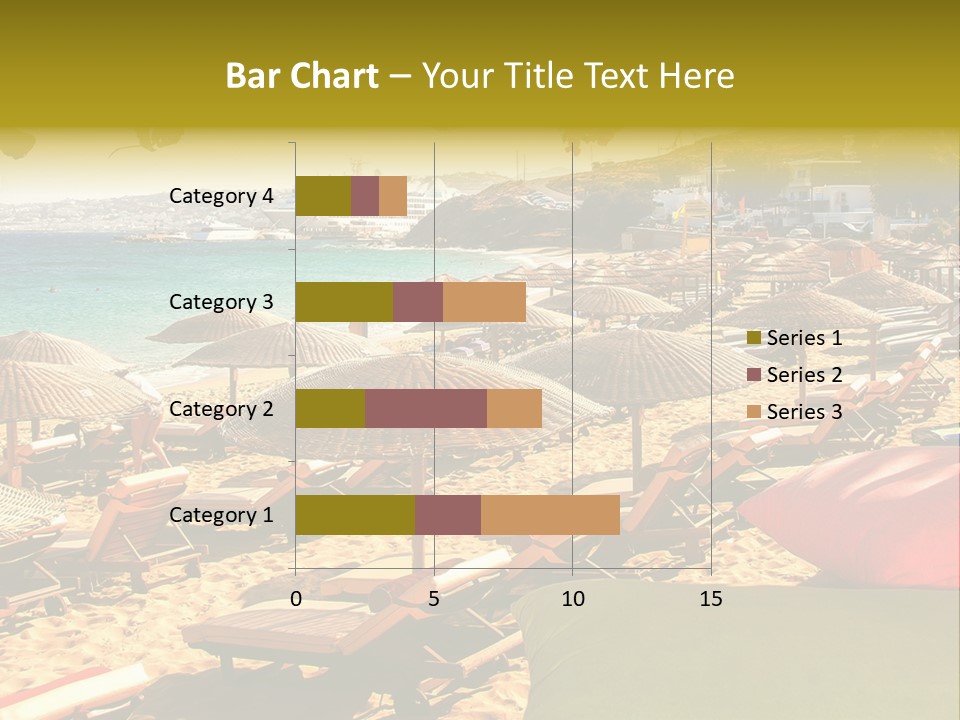 A Bunch Of Umbrellas That Are On A Beach PowerPoint Template