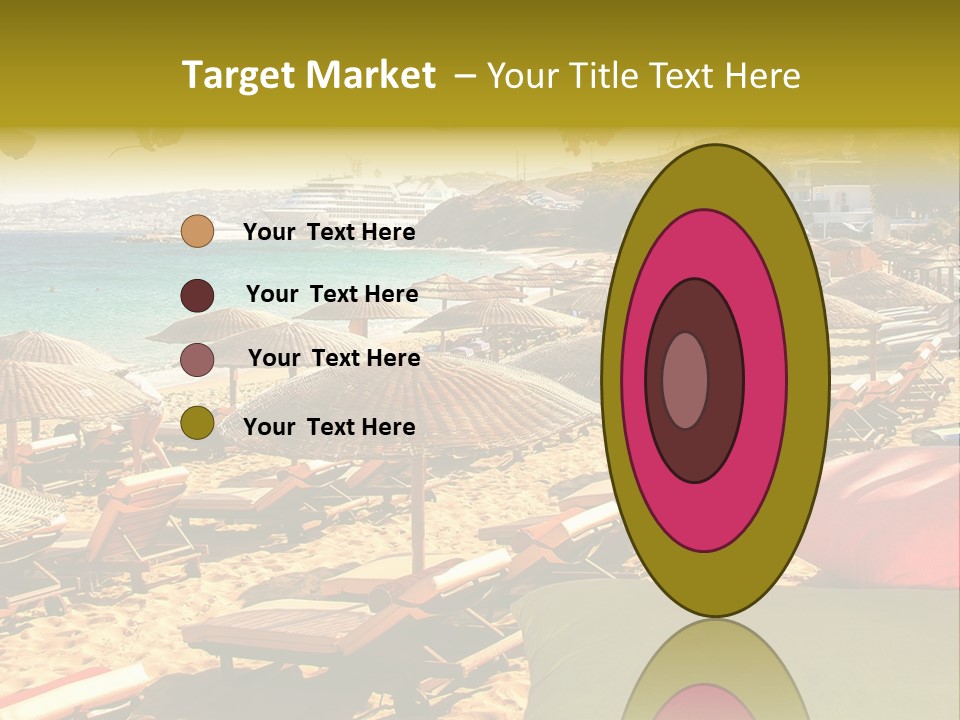 A Bunch Of Umbrellas That Are On A Beach PowerPoint Template