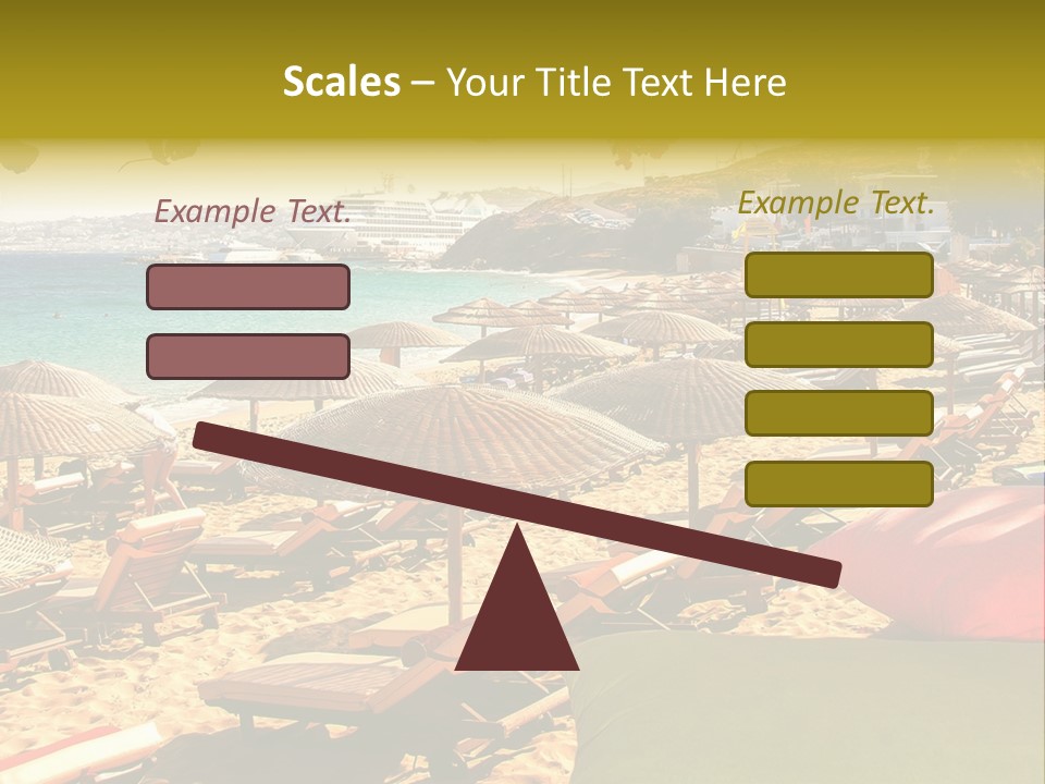 A Bunch Of Umbrellas That Are On A Beach PowerPoint Template