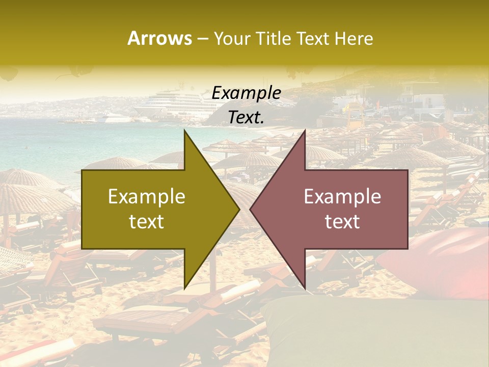 A Bunch Of Umbrellas That Are On A Beach PowerPoint Template