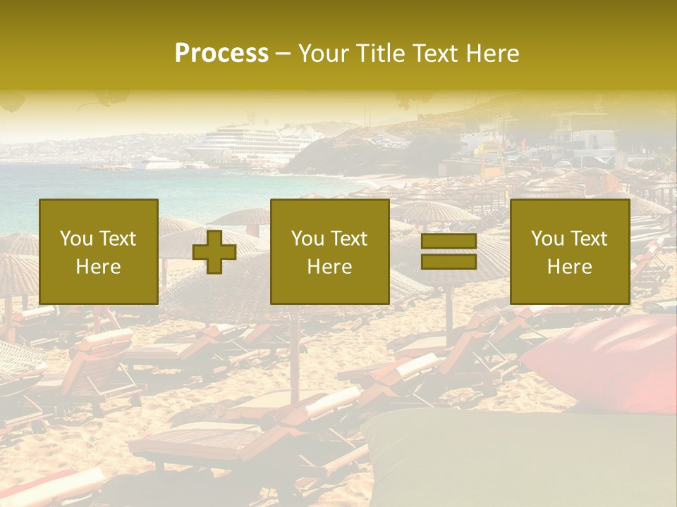 A Bunch Of Umbrellas That Are On A Beach PowerPoint Template