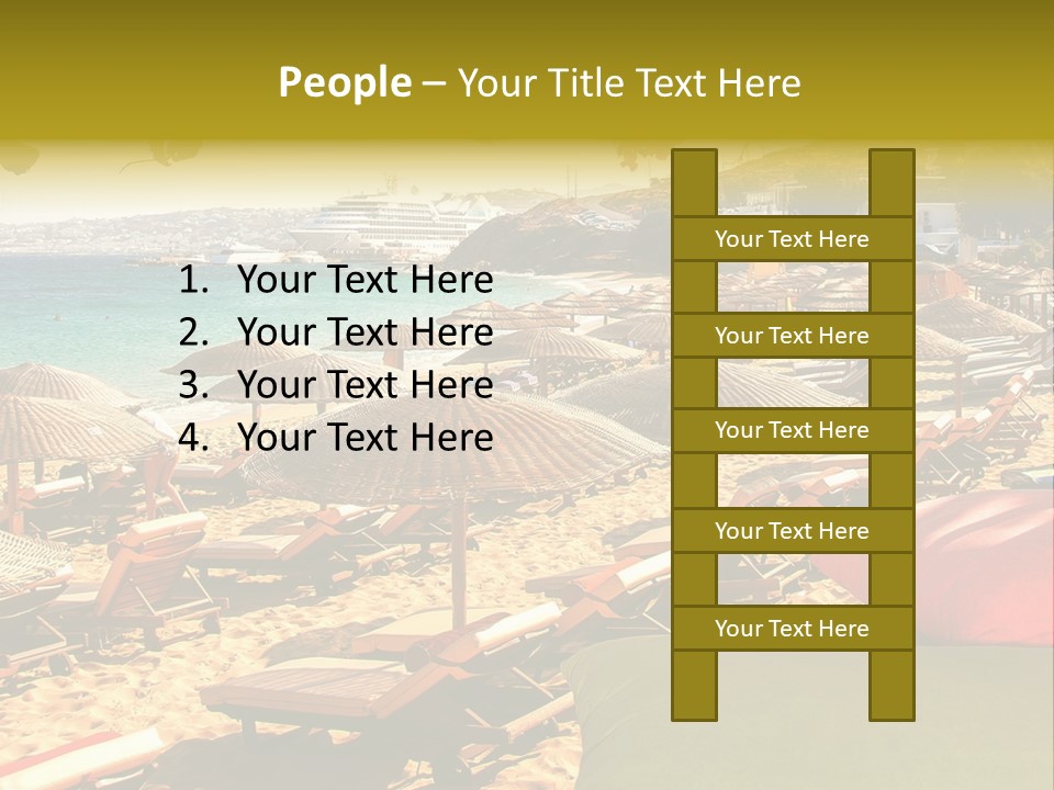 A Bunch Of Umbrellas That Are On A Beach PowerPoint Template