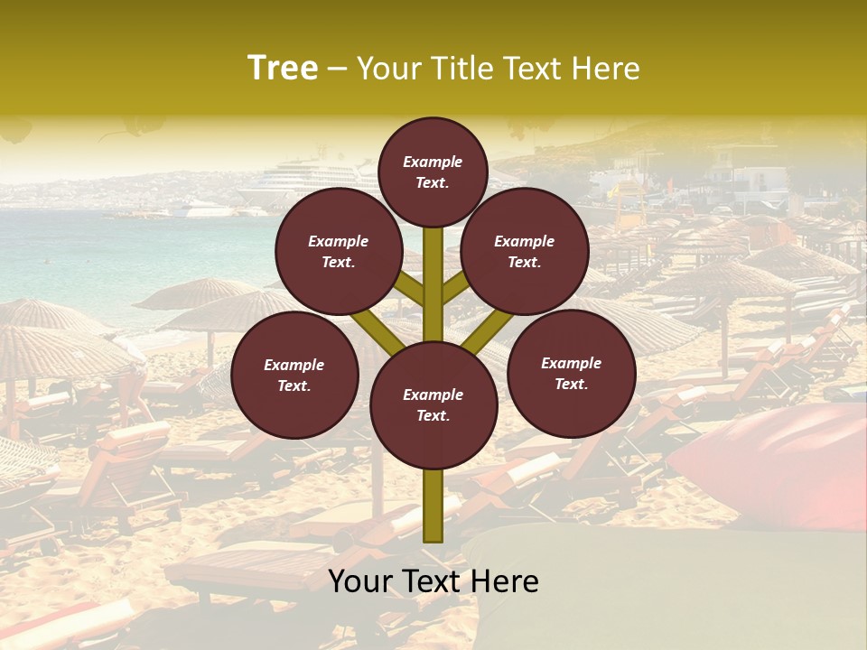 A Bunch Of Umbrellas That Are On A Beach PowerPoint Template