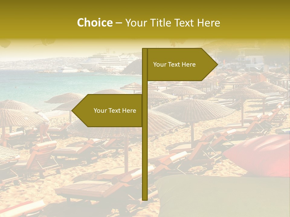 A Bunch Of Umbrellas That Are On A Beach PowerPoint Template