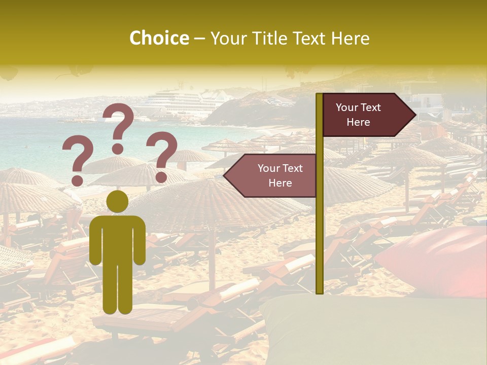 A Bunch Of Umbrellas That Are On A Beach PowerPoint Template