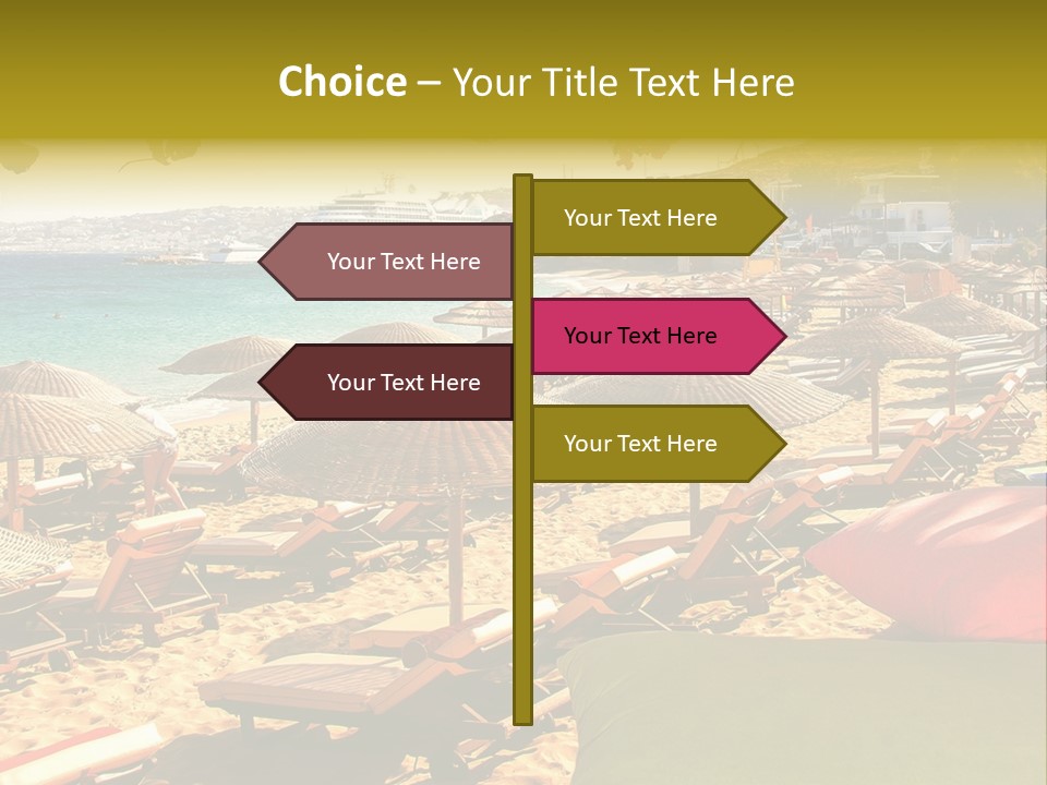 A Bunch Of Umbrellas That Are On A Beach PowerPoint Template