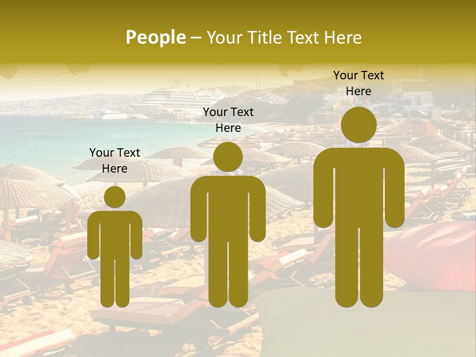 A Bunch Of Umbrellas That Are On A Beach PowerPoint Template