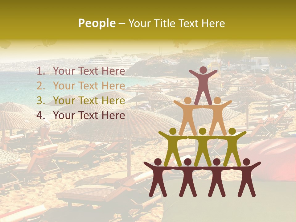 A Bunch Of Umbrellas That Are On A Beach PowerPoint Template