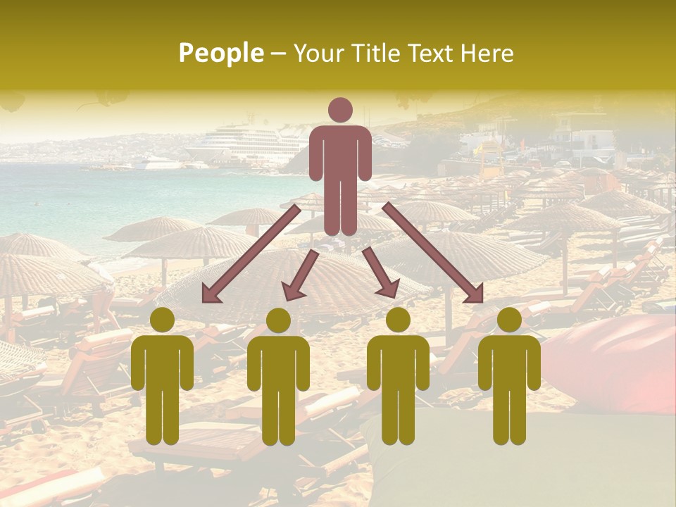 A Bunch Of Umbrellas That Are On A Beach PowerPoint Template