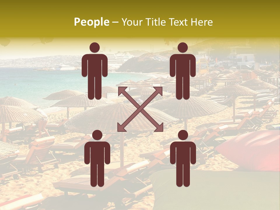 A Bunch Of Umbrellas That Are On A Beach PowerPoint Template