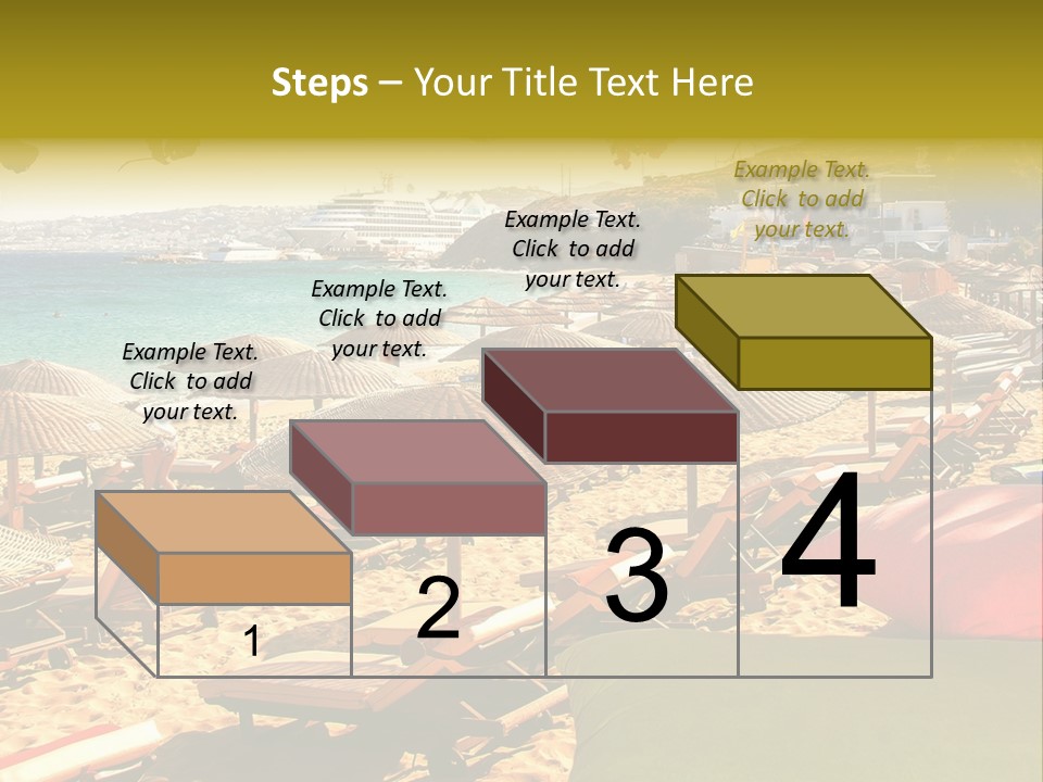 A Bunch Of Umbrellas That Are On A Beach PowerPoint Template