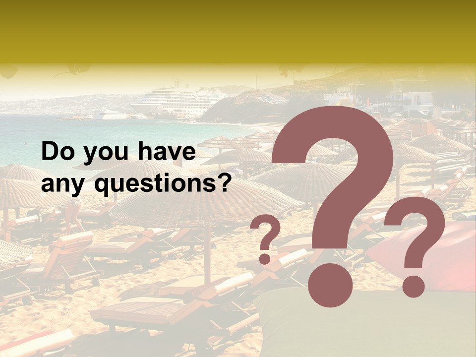 A Bunch Of Umbrellas That Are On A Beach PowerPoint Template