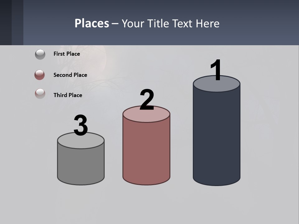 A Full Moon In The Night Sky Over Trees PowerPoint Template