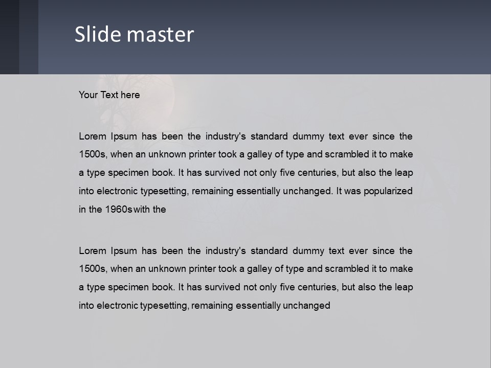 A Full Moon In The Night Sky Over Trees PowerPoint Template