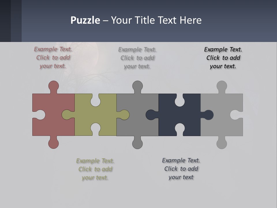 A Full Moon In The Night Sky Over Trees PowerPoint Template