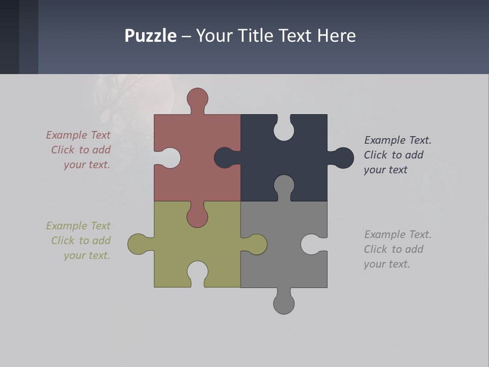 A Full Moon In The Night Sky Over Trees PowerPoint Template