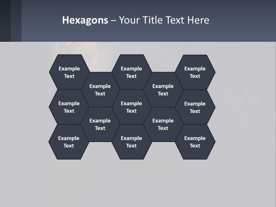 A Full Moon In The Night Sky Over Trees PowerPoint Template